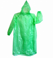 Дождевик-плащ полиэтиленовый, зеленый, на кнопках Komfi/100 DPH003E